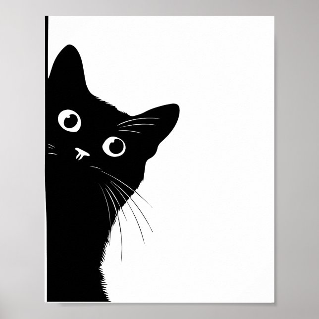 Black Cat Side Look Poster for Cate Lovers (Devant)