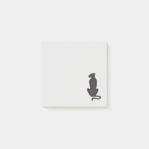 Black Cat Silhouette 3x3 graue Notizblöcke Post-it Klebezettel