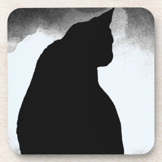 Black Cat Silhouette Getränkeuntersetzer