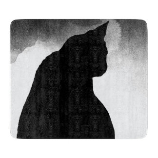 Black Cat Silhouette Glass Cutting Board Schneidebrett