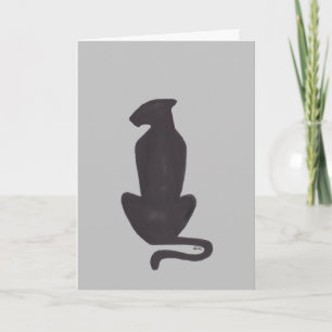 Black Cat Silhouette grau coole Katzen Grußkarte Karte