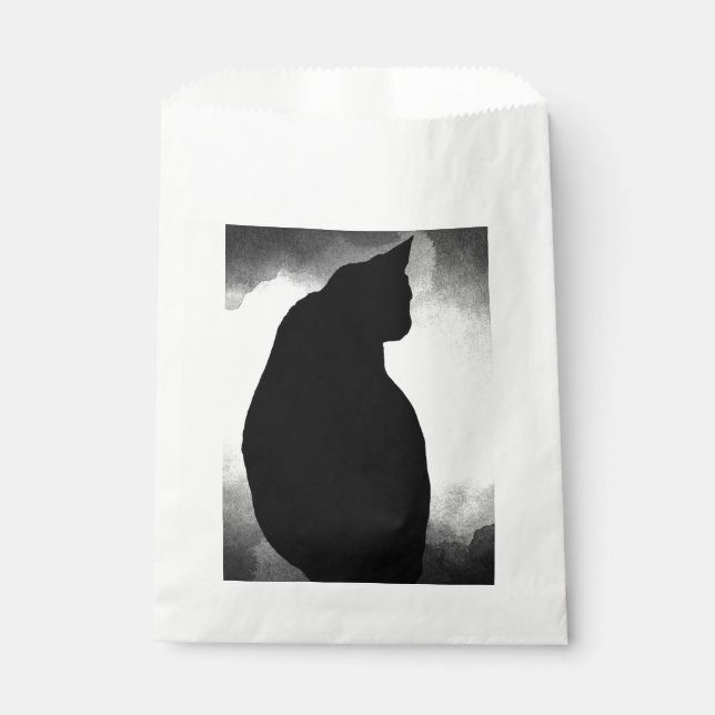 Black Cat Silhouette Gunst Bags Geschenktütchen (Vorderseite)