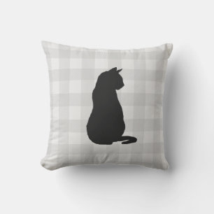 Black Cat Silhouette Halloween Fall Throw Kissen