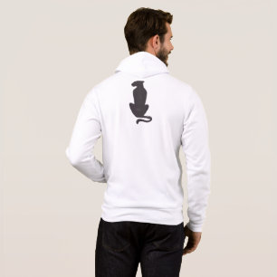 Black Cat Silhouette hommes blanc Bella zip sweat