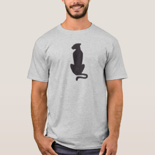 Black Cat Silhouette Männer Grauer T - Shirt