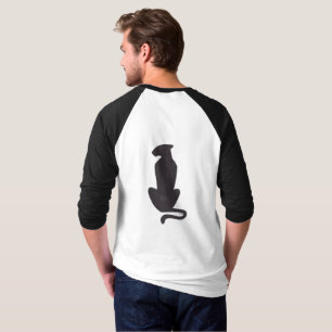 Black Cat Silhouette Männer Schwarzes Shirt
