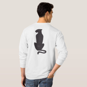 Black Cat Silhouette Männer Weiß Langärmel Shirt