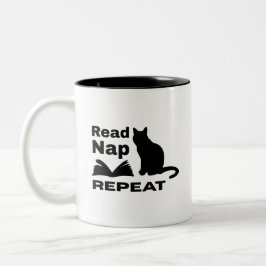 Black Cat Silhouette mit Book Quote Art Tasse