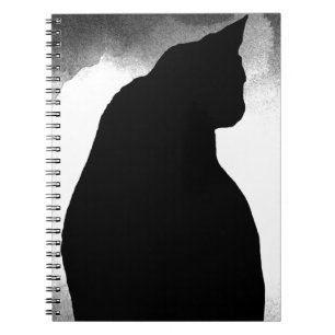Black Cat Silhouette Notizblock