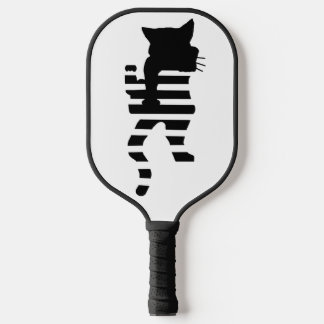Black Cat Silhouette Pickleball Schläger