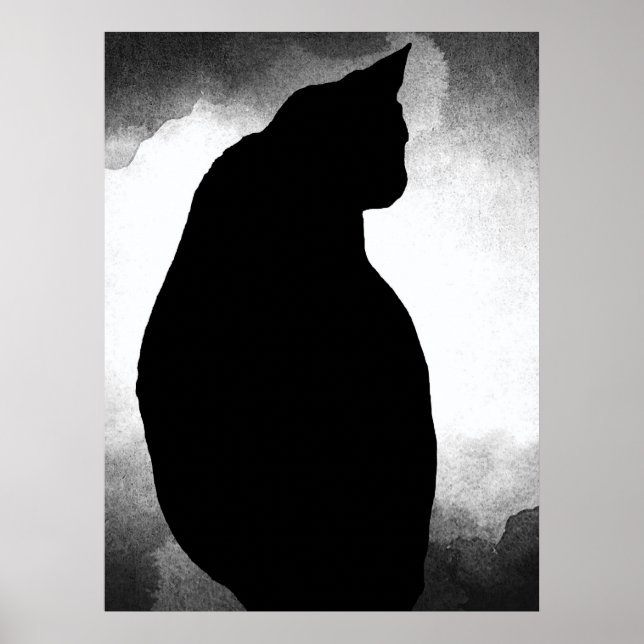 Black Cat Silhouette Poster (Vorne)