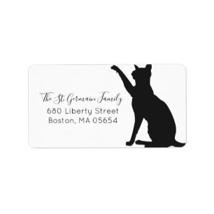 Black Cat Silhouette Rücksendeadresse Adressaufkleber