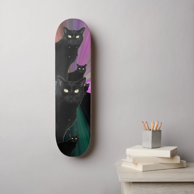 Black Cat Skateboard (Wandkunst)