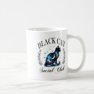 Black Cat Social Club Celestial Cat Halloween Goth Kaffeetasse