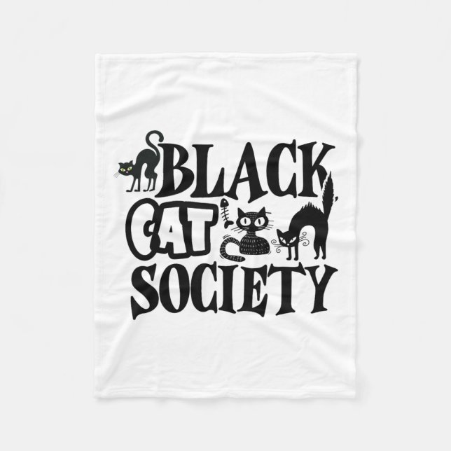Black Cat Society Fleecedecke (Vorderseite)