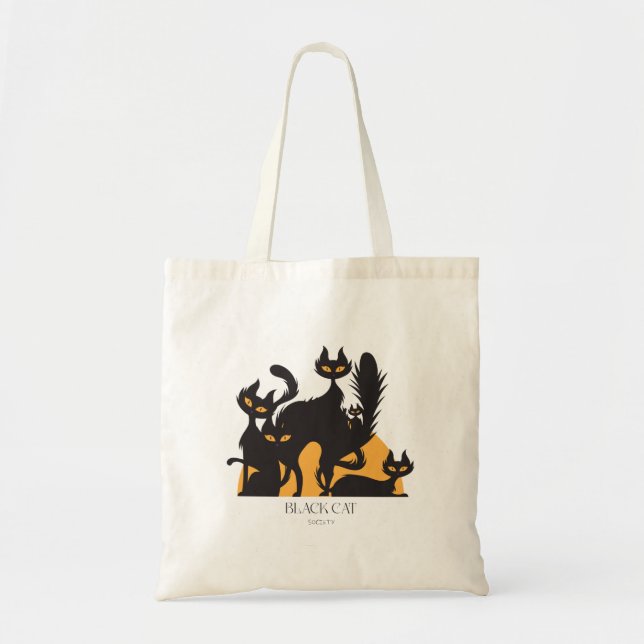 Black Cat Society Sac fourre-tout d'Halloween (Devant)