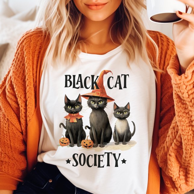 Black Cat Society Vintag Halloween Tri-Blend Shirt (Von Creator hochgeladen)