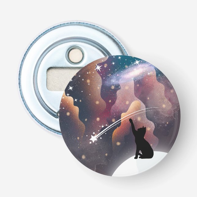 Black Cat Space Shooting Star Flaschenöffner (Vorderseite)