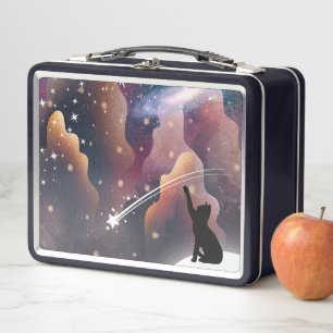 Black Cat Space Shooting Star Metall Brotdose