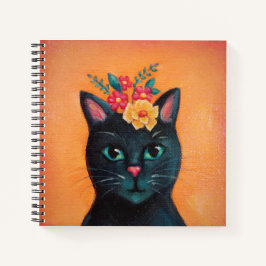 Black Cat Spiral Notebook Notizbuch
