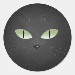 Black Cat Spooky Halloween Runder Aufkleber