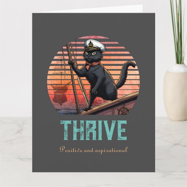 Black Cat Sunset: Eine Reise zu THRIVE Karte (Vorderseite)