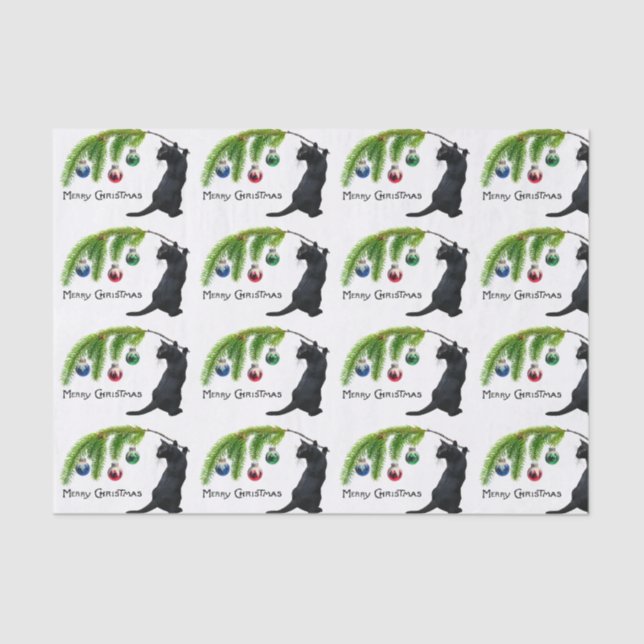 Black Cat Swag Weihnachtszettel Seidenpapier (Vorderseite)