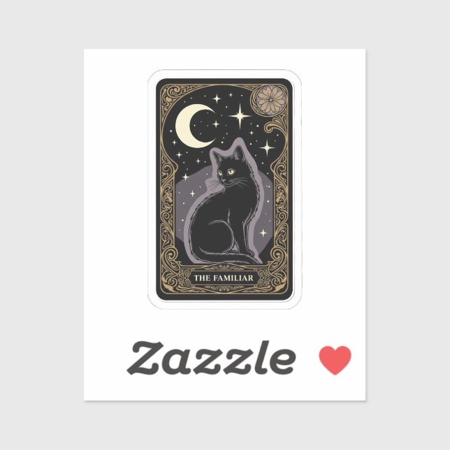 Black Cat Tarot - "The Familiar" - Mystischer Stic Aufkleber (Blatt)