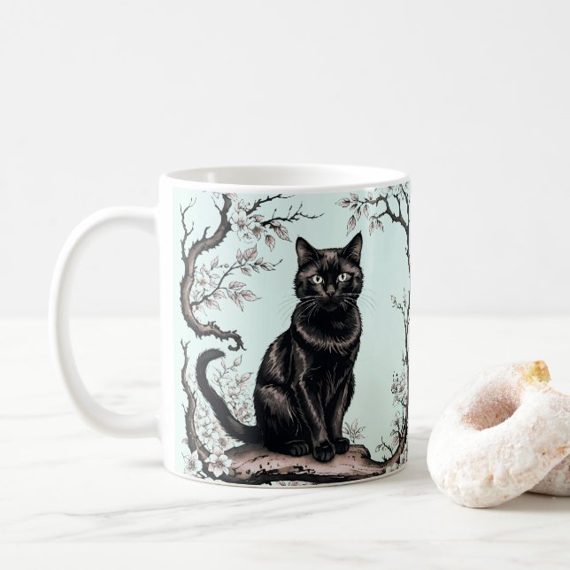 Black Cat Tasse (Mit Donut)