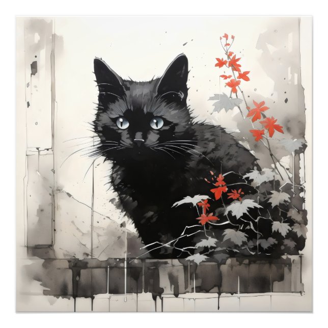Black Cat Tinte Fotodruck (Vorne)