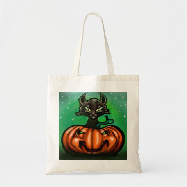 Black Cat Tote Bag Tragetasche (Vorne)
