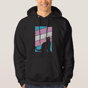 Black Cat Transgender Pride Kitten LGBT-Q P Hoodie