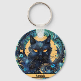 Black Cat und Celestial Moon Schlüsselanhänger