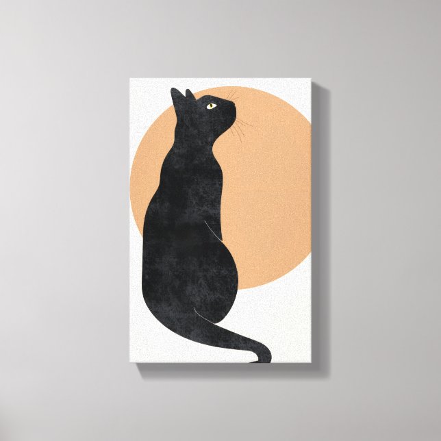 Black Cat und Yellow Sun Poster Leinwanddruck (Vorderseite)