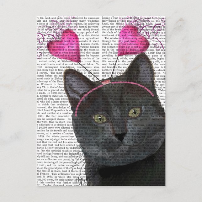 Black Cat Valentine Feiertagspostkarte (Vorderseite)