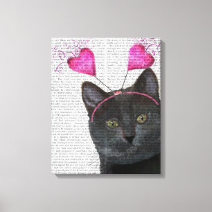 Black Cat Valentine Leinwanddruck