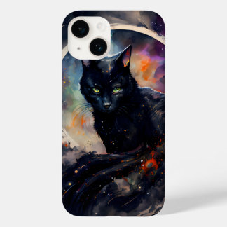 Black Cat Watercolor Eclipse Moon Artwork Case-Mate iPhone 14 Hülle