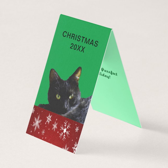 Black Cat Weihnachten 20XX auf Schneeflocken Zelt- (Vorderseite)