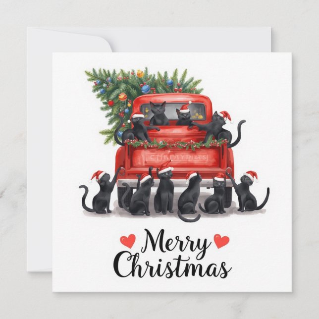 Black Cat Weihnachten für Katzen Liebhaber (Vorderseite)