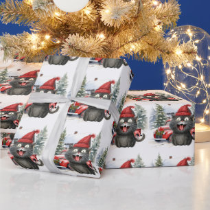 Black Cat Weihnachten für Katzen Liebhaber Geschenkpapier