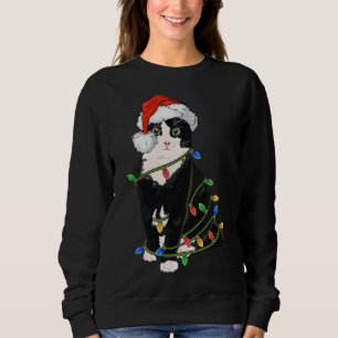 Black Cat Weihnachten Lights Black Cat Xmas Gesche Sweatshirt