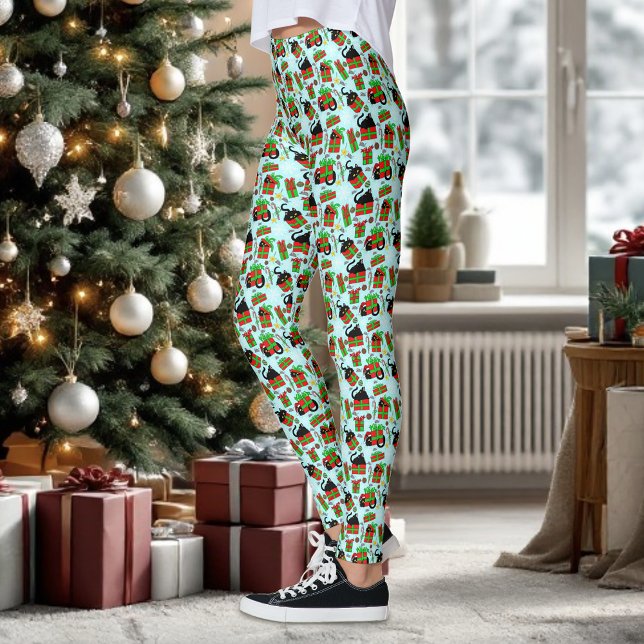 Black Cat Weihnachten präsentiert. Leggings (Von Creator hochgeladen)