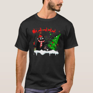 Black Cat Weihnachten Weihnachten Weihnachten Hirs T-Shirt