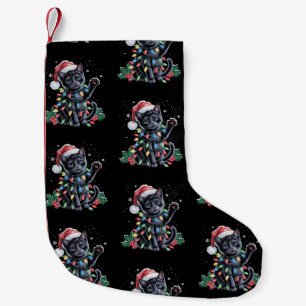 Black Cat Weihnachten Weihnachtsmannmütze Meowy Xm Kleiner Weihnachtsstrumpf