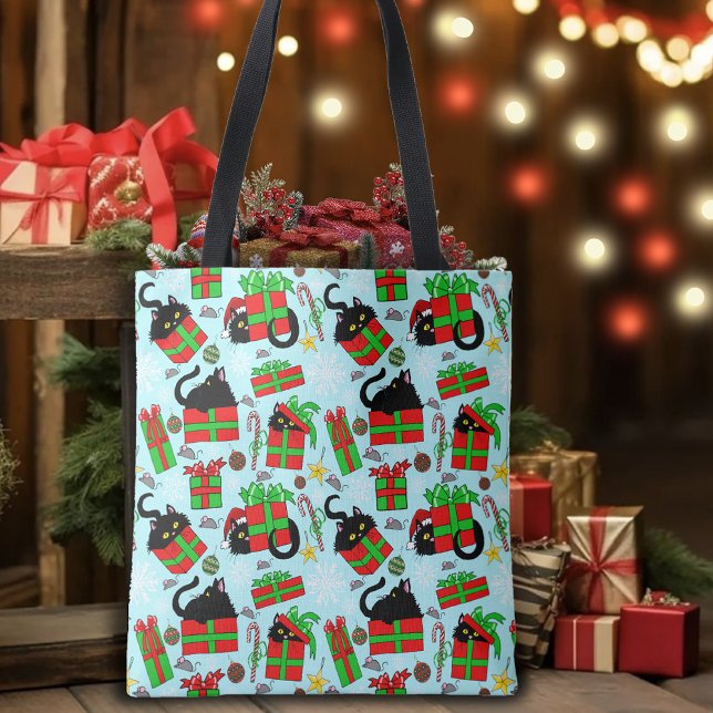 Black Cat Weihnachtsgeschenke Tasche (Von Creator hochgeladen)