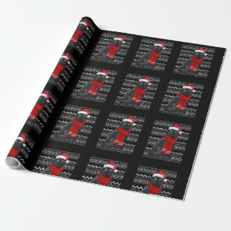Black Cat Weihnachtsmannmütze UGLY Weihnachts Paja Geschenkpapier