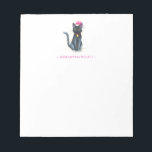 Black Cat Weihnachtssammler Notizblock<br><div class="desc">Feiern Sie den National Black Cat Day 2025 am 27. Oktober mit diesem niedlichen Notizblock, auf dem meine handbemalte Wasserfarbenkatze zeichne - ein purrotes Geschenk für Katzenliebhaber! Diese personalisierten Notizblöcke mit Namen können mit dem Vorlagenfeld angepasst werden, um Ihren Namen oder Ihre Monografie in Rosa einzufügen, wodurch es zu einem...</div>