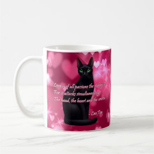 Black Cat Wisdom - Shiny Hearts Kaffeetasse