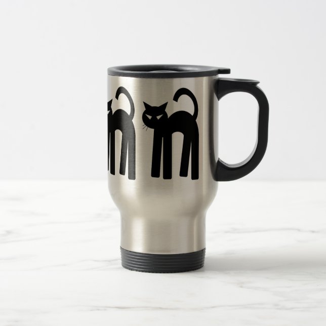 Black Cat Witch Familier Pagan Mug Wiccan Cup (Droit)