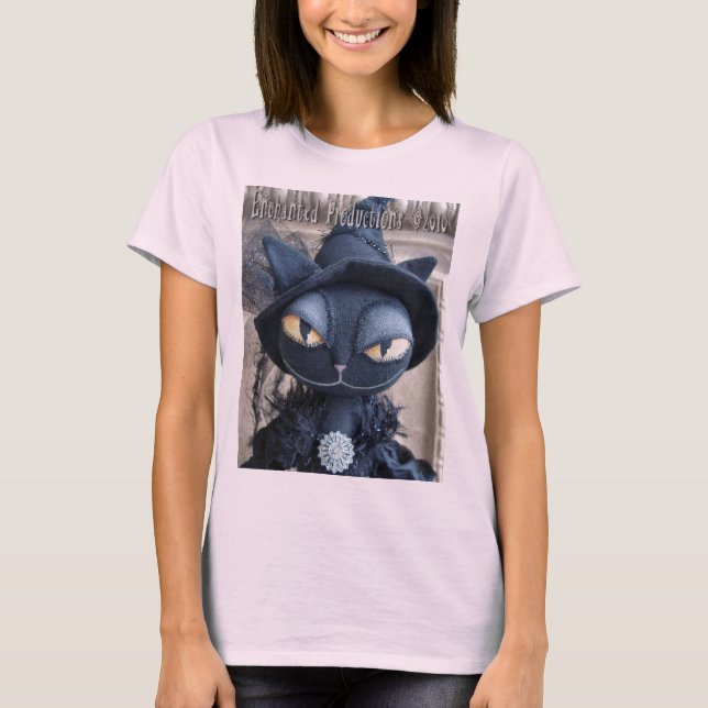 Black Cat Witch T-Shirt (Vorderseite)